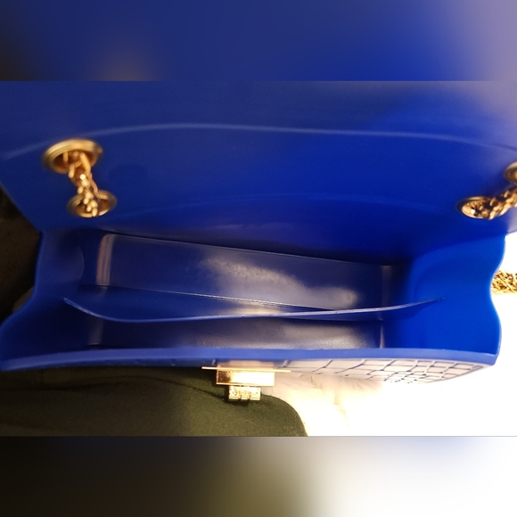 [NWOT] Cobalt Blue PVC Crossbody/Shoulder Bag - Picture 7 of 7